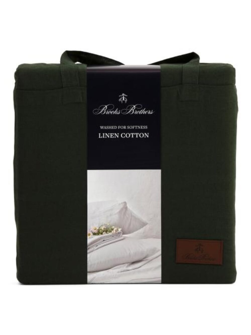 BROOKS BROTHERS Linen And Cotton Blend Washed Sheet Set